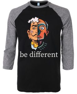 Be Different Black Grey Raglan T shirts