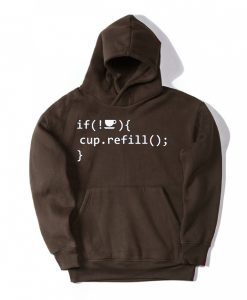 Coffee Refill Code Brown Hoodie
