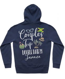 Couples Trip Double Date Jamaica Blue Navy Back Hoodie