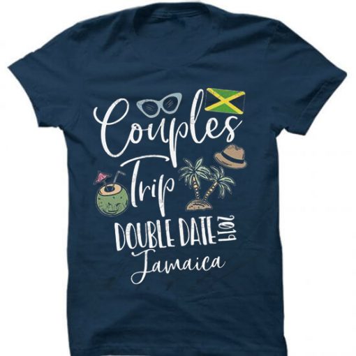 Couples Trip Double Date Jamaica Blue Navy T-Shirt