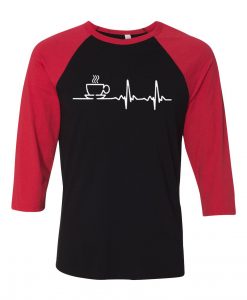 Graphic Coffee Black Red Raglan T shirts