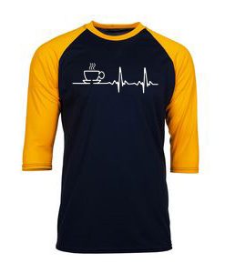 Graphic Coffee Black Yellow Raglan T shirts