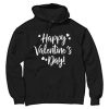 Happy Valentine Days Black Hoodie
