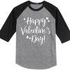 Happy Valentine Days Grey Black Raglan Tees