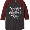 Happy Valentine Days Grey Brown Raglan Tees