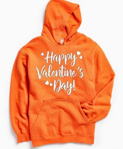 Happy Valentine Days Orange Hoodie