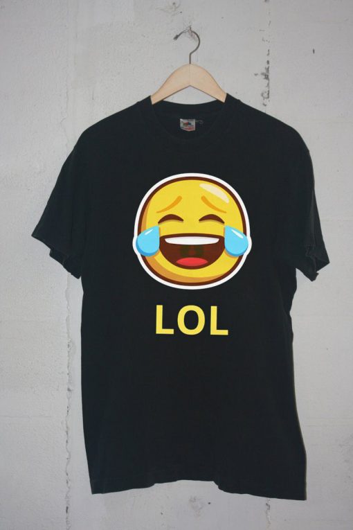 LOL Emticon Black T shirts