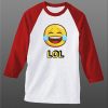 LOL Emticon Whie Red Raglan T shirts