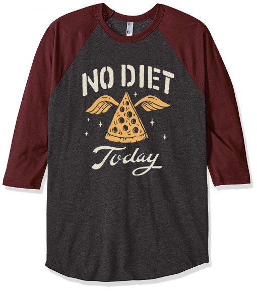 No Diet Today Grey Brown Raglan T shirts