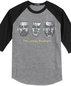 The Jonas Brothers Complete Grey black Raglan T shirts