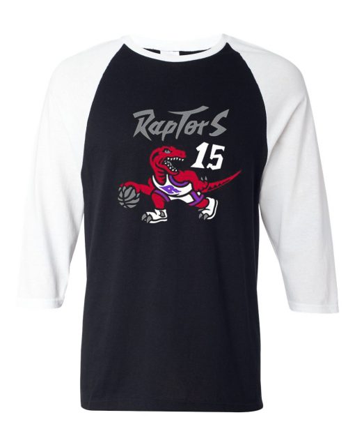 Toronto Raptors Vince Carter 15 Grey White Raglan T shirts