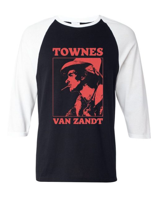 Townes Van Zandt Black White Raglan T shirts
