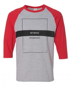 Anywhere Grey Red Raglan T shirts