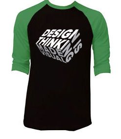 Design is Thinkning Made Visual Black Green Raglan T shirts