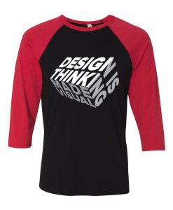 Design is Thinkning Made Visual Black Red Raglan T shirts
