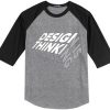 Design is Thinkning Made Visual Black Grey Raglan T shirts