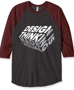 Design is Thinkning Made Visual Grey Brown Raglan T shirts