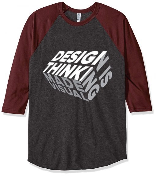 Design is Thinkning Made Visual Grey Brown Raglan T shirts