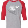 Design is Thinkning Made Visual Grey Red Raglan T shirts