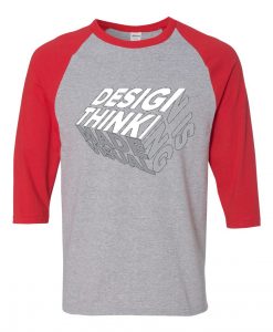 Design is Thinkning Made Visual Grey Red Raglan T shirts