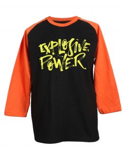 Explosive Power Black Orange Raglan T shirts