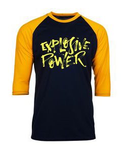 Explosive Power Black Yellow Raglan T shirts