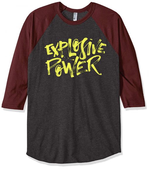 Explosive Power Grey Brown Raglan T shirts