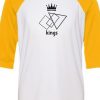 The Kings White Yellow Raglan T shirts