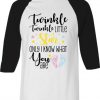 Twinkle Twinkle Little Star Keeper White Black RaglanT shirts