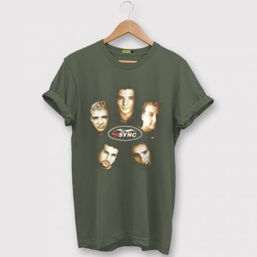 Vintage NSYNC Justin Timberlake Promo Tour Concert Green Army T shirts