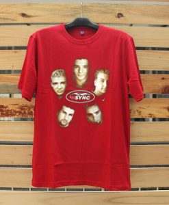Vintage NSYNC Justin Timberlake Promo Tour Concert Red T shirts