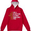 All Faster Than Dialing 911 Gun Men's Tactical Red Hoodie