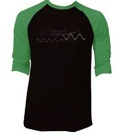 Waveform Ocean Soundwave Black Green Raglan T shirts