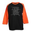 Never Look Back Black Orange Raglan T shirts