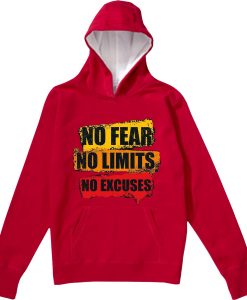 No Fear No Limits No Excuse Red Hoodie