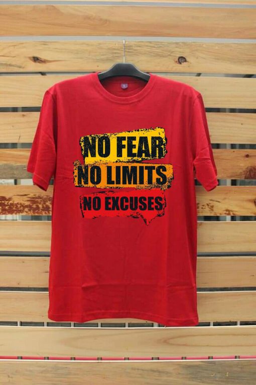 No Fear No Limits No Excuse Red T Shirts