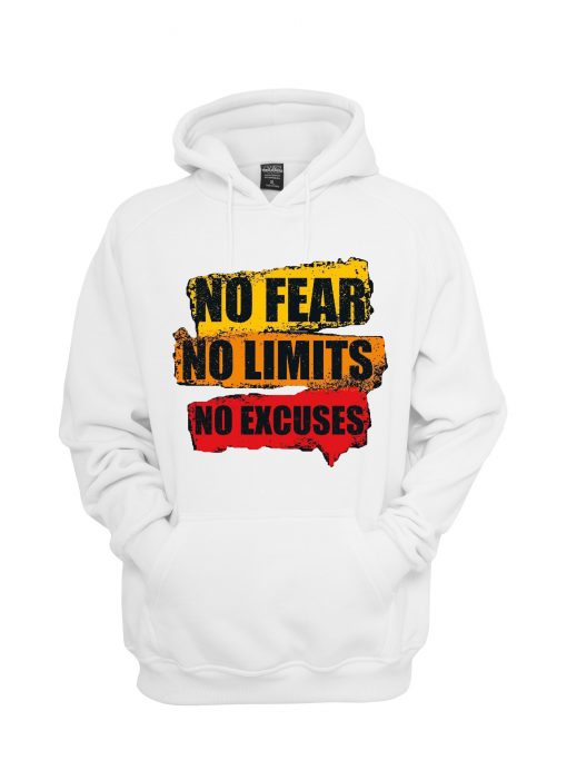 No Fear No Limits No Excuse White Hoodie
