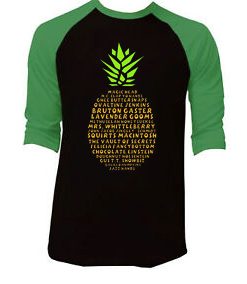 The Many Names of Gus Psych Black Green Raglan Tshirts