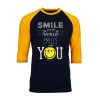 The World Smile With You Black Yellow Raglan T shirts