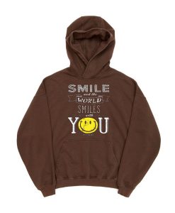 The World Smile With You Brown Hoodie