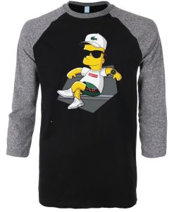 Bart Simpson Stay Black Grey Raglan T shirts