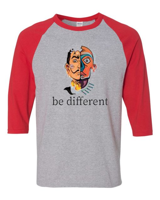 Be different Grey Red Raglan T shirts