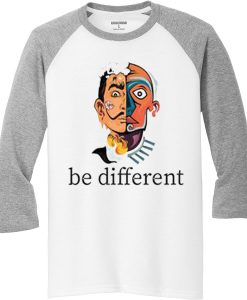 Be different White Grey Raglan T shirts