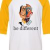 Be different White Yellow Raglan T shirts