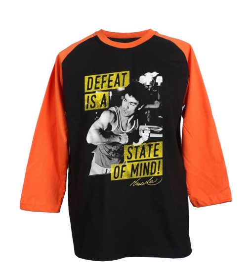 Bruce Lee Mind State Black Orange Raglan T shirts