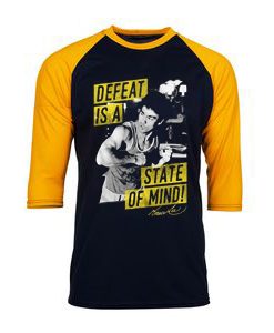 Bruce Lee Mind State Black Yellow Raglan T shirts