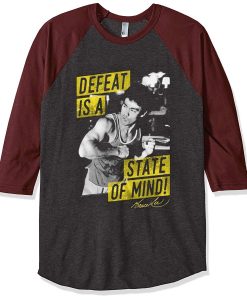Bruce Lee Mind State Grey Brown Raglan T shirts