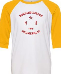 Burning Rescue FDPP White Yellow Raglan T shirts
