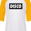 Disco White Yellow Raglan T shirts