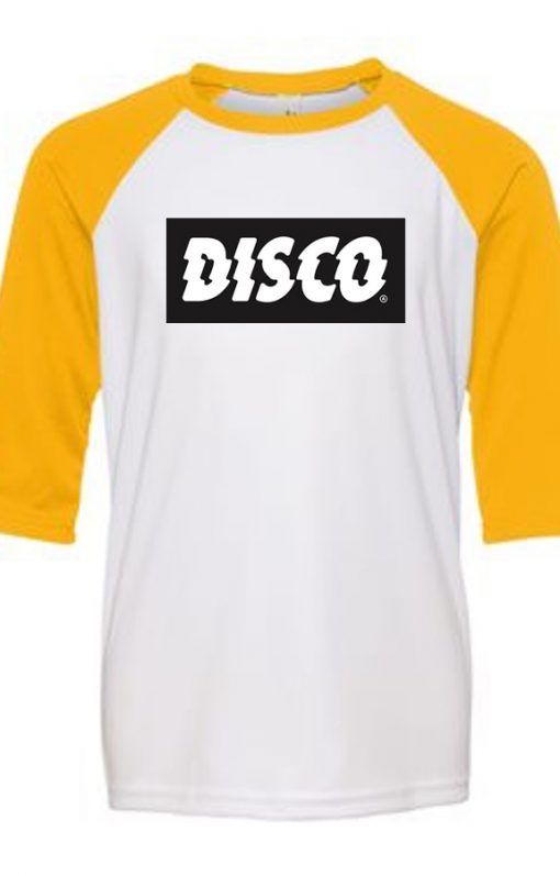 Disco White Yellow Raglan T shirts